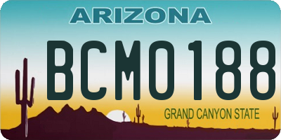 AZ license plate BCM0188