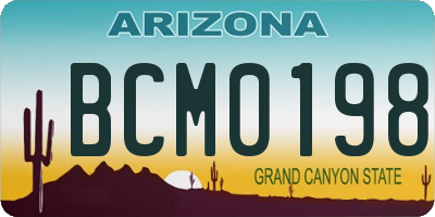 AZ license plate BCM0198