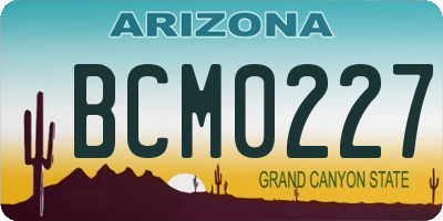 AZ license plate BCM0227