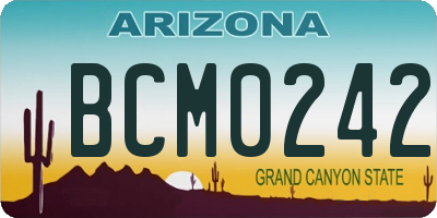 AZ license plate BCM0242