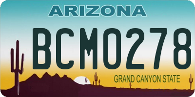 AZ license plate BCM0278