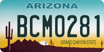 AZ license plate BCM0281