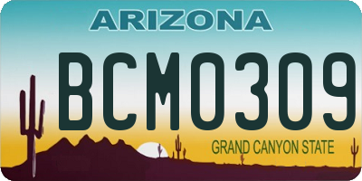 AZ license plate BCM0309