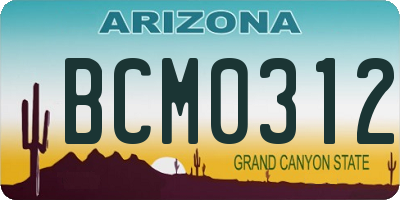 AZ license plate BCM0312