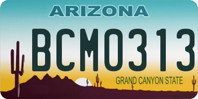 AZ license plate BCM0313