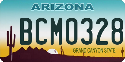 AZ license plate BCM0328