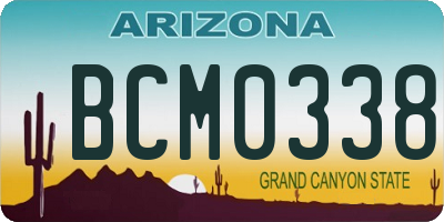 AZ license plate BCM0338