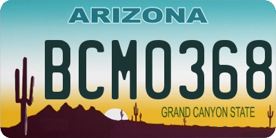 AZ license plate BCM0368