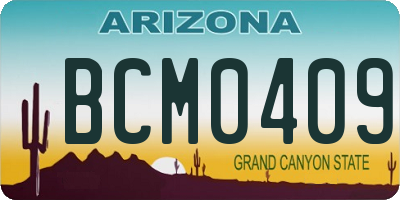 AZ license plate BCM0409