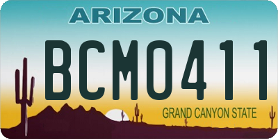 AZ license plate BCM0411