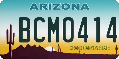 AZ license plate BCM0414