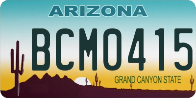 AZ license plate BCM0415