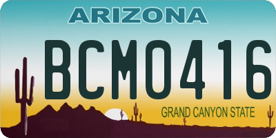 AZ license plate BCM0416