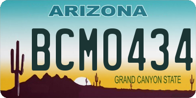 AZ license plate BCM0434