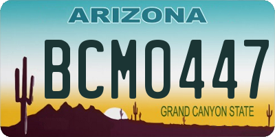 AZ license plate BCM0447