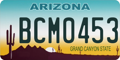 AZ license plate BCM0453