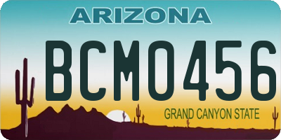 AZ license plate BCM0456