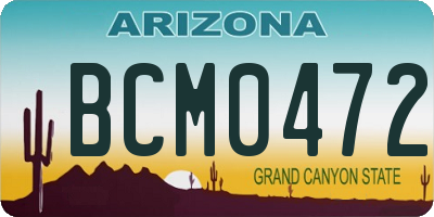 AZ license plate BCM0472