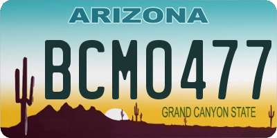 AZ license plate BCM0477