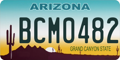 AZ license plate BCM0482