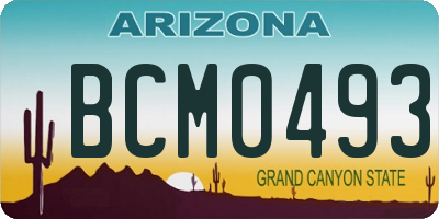 AZ license plate BCM0493