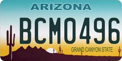 AZ license plate BCM0496