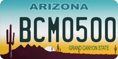 AZ license plate BCM0500