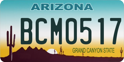 AZ license plate BCM0517