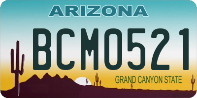 AZ license plate BCM0521