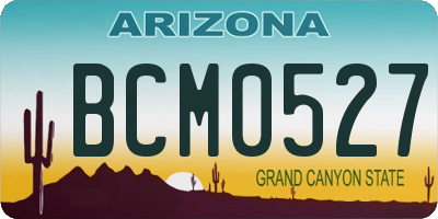 AZ license plate BCM0527