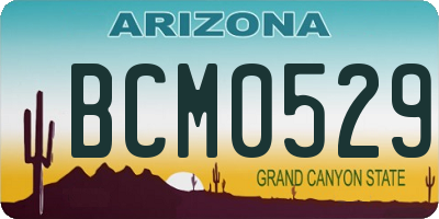 AZ license plate BCM0529