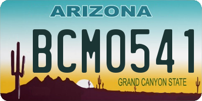 AZ license plate BCM0541