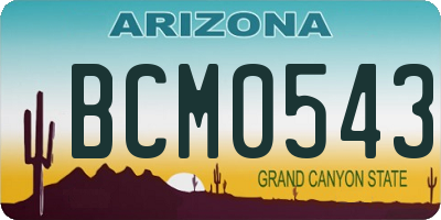 AZ license plate BCM0543