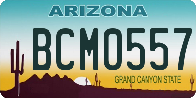 AZ license plate BCM0557