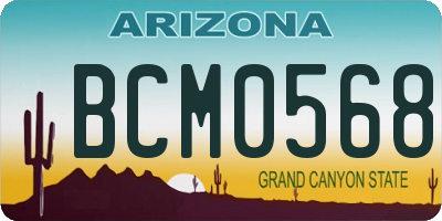 AZ license plate BCM0568