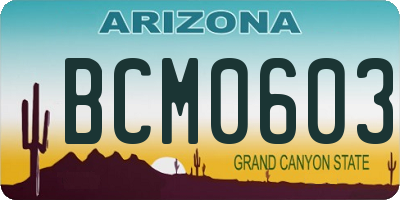 AZ license plate BCM0603