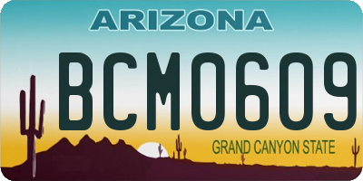 AZ license plate BCM0609