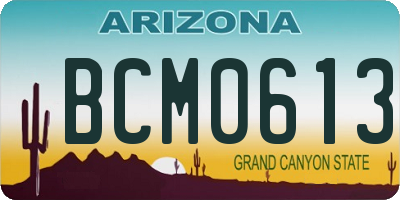 AZ license plate BCM0613