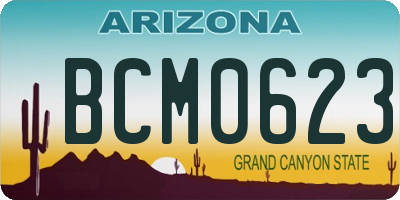 AZ license plate BCM0623