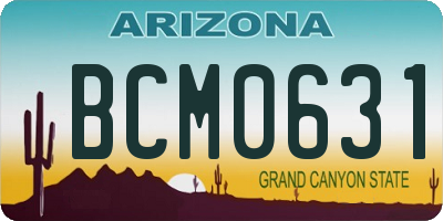 AZ license plate BCM0631