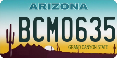 AZ license plate BCM0635