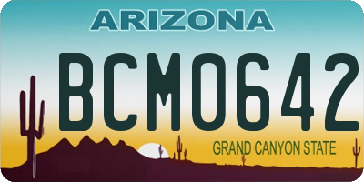 AZ license plate BCM0642