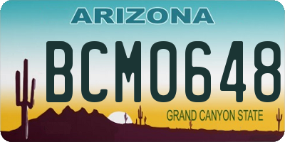 AZ license plate BCM0648