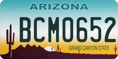 AZ license plate BCM0652