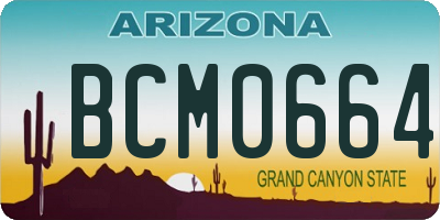 AZ license plate BCM0664