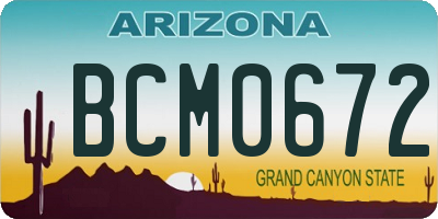 AZ license plate BCM0672