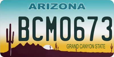 AZ license plate BCM0673