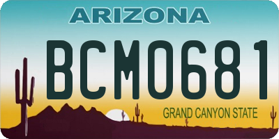 AZ license plate BCM0681