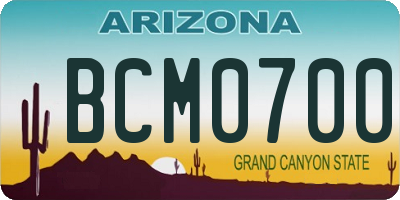 AZ license plate BCM0700