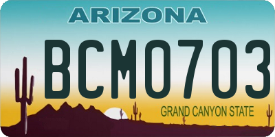 AZ license plate BCM0703